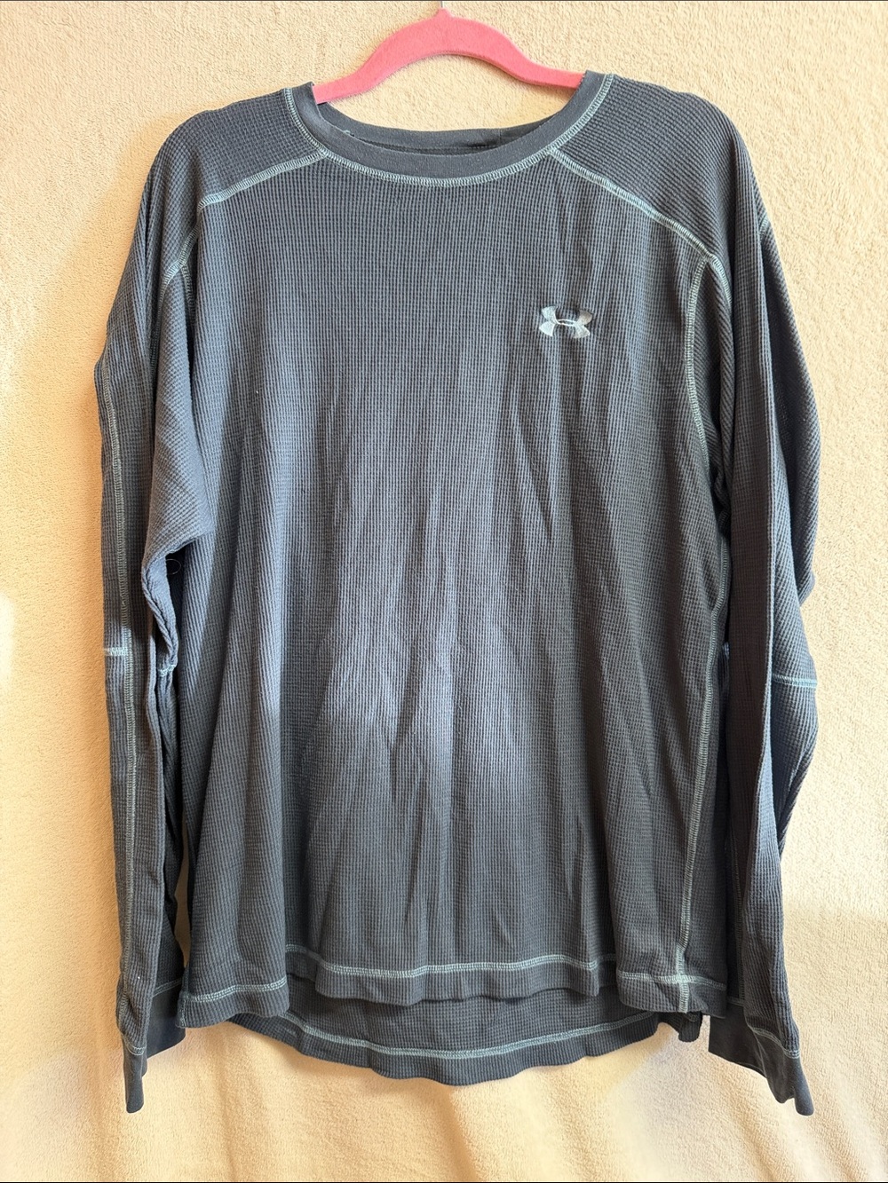 Under Armour Men's Long-Sleeve Waffle Knit Shirt — Charcoal